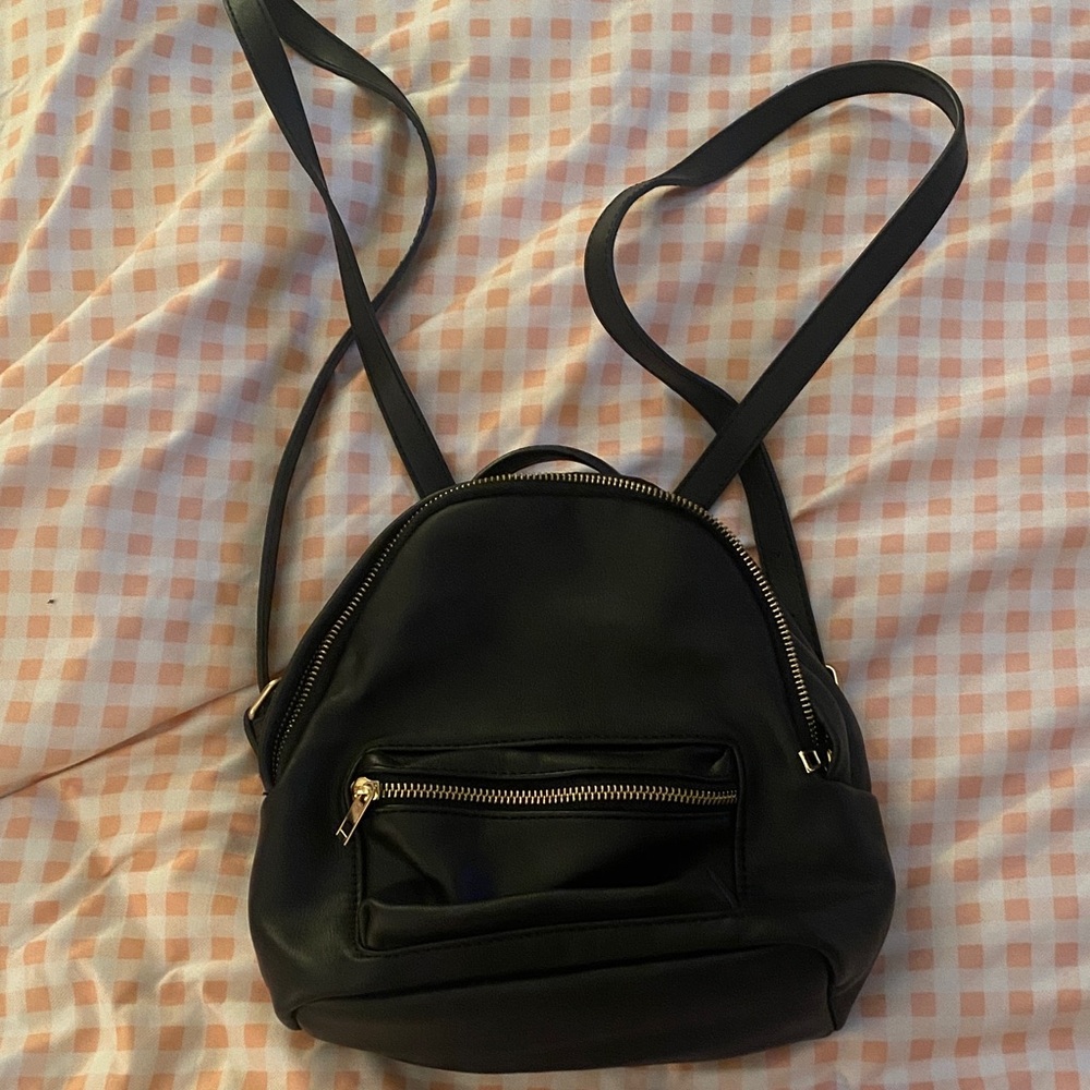 Faux Leather Mini Backpack